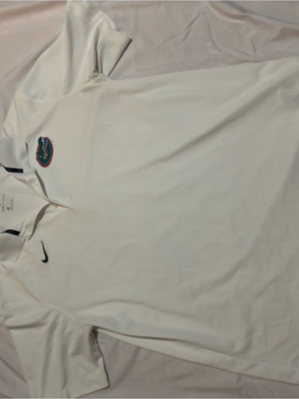 Nike White Polo with gators logo